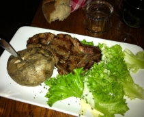 Simple and traditional food in a medieval sort of Tavern