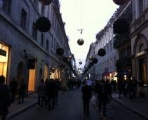 The luxurious shops in down town Milan