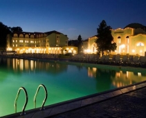 Salt water pool, restaurant and hotel